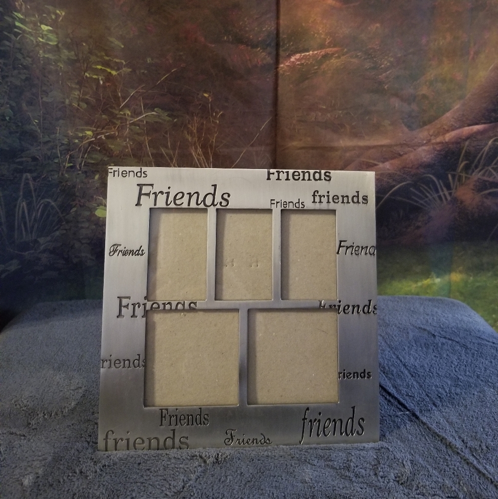 Pewter "Friends" 5-Photo Frame